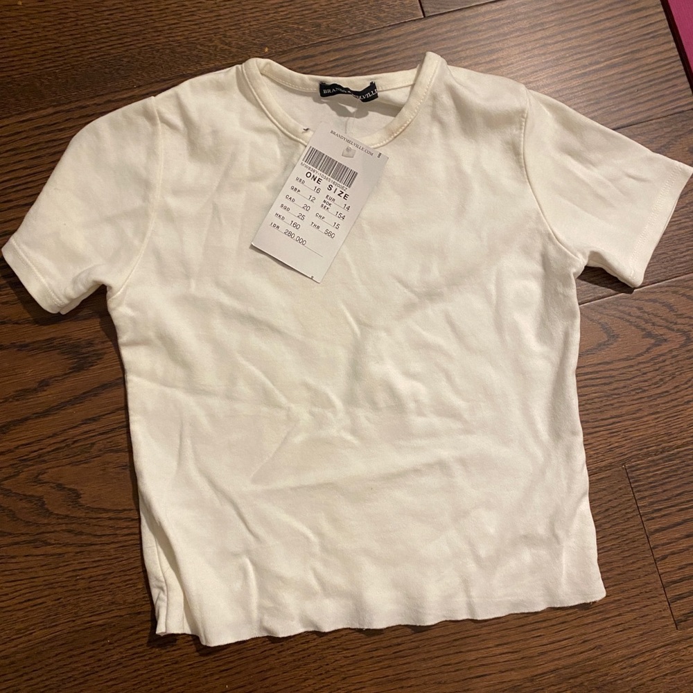 Brandy Melville White T shirt Crop